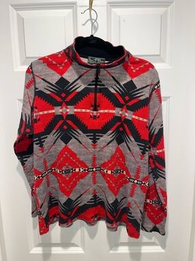 Ralph Lauren Aztec southwestern rodeo pullover high neck 1/4 zip preppy academia